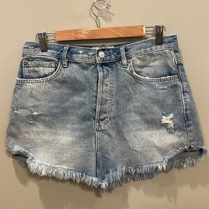 We The Free Blue Denim Jean Shorts